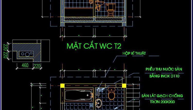 358. Free Download Of Cad Technical Drawings For The Construction Of Bathrooms In Townhouses (1)