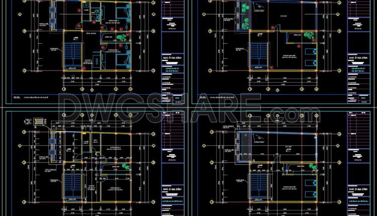 421. Free Download Cad Design Drawings For A 4-story House With Dimensions 9.7m X 10.4m (2)