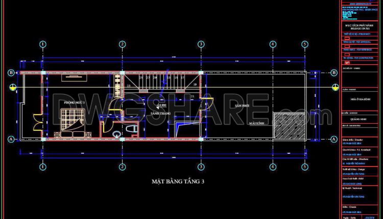 422. Free Download Cad Design Drawings For A 3-story House With Dimensions 5m X 19m (3)