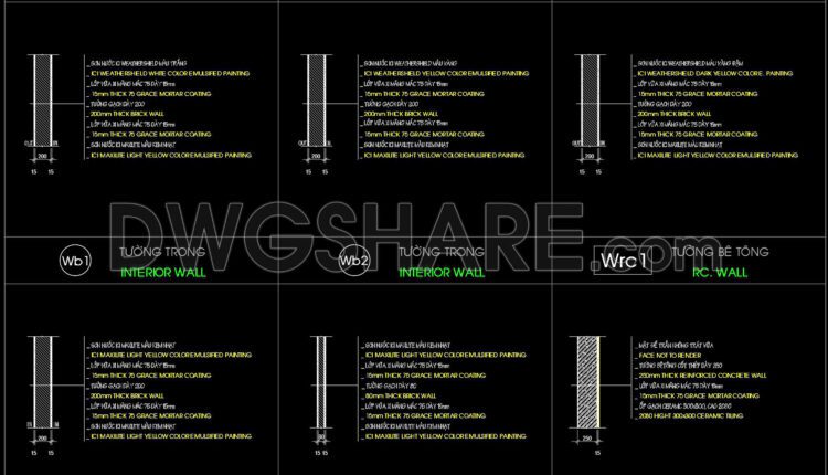 428. Download Free Cad Drawings Of Wall, Floor, Base, And Ceiling Material Notes For Construction Projects (1)