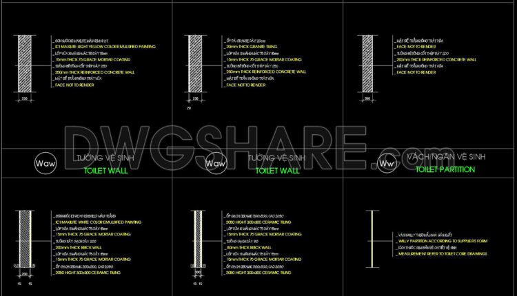 428. Download Free Cad Drawings Of Wall, Floor, Base, And Ceiling Material Notes For Construction Projects (2)