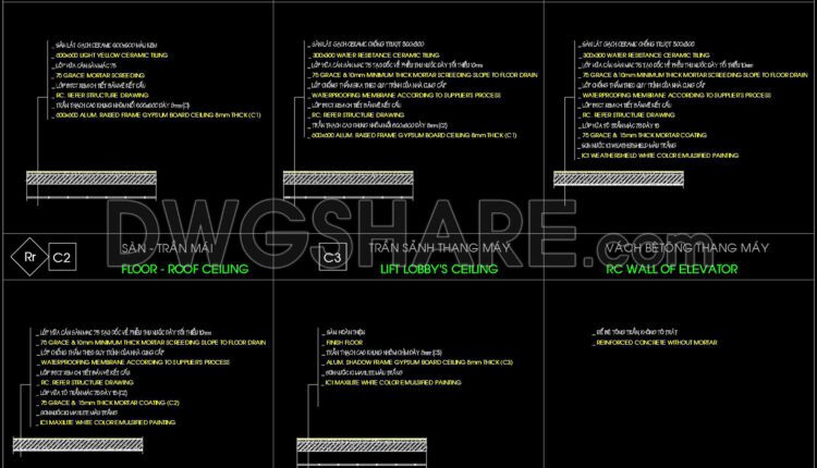 428. Download Free Cad Drawings Of Wall, Floor, Base, And Ceiling Material Notes For Construction Projects (4)