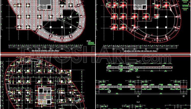 444. Download Free Cad Drawings Of Slab Connection Plans, Shear Reinforcement, Column Cap Steel, And Steel Reinforcemen (4)