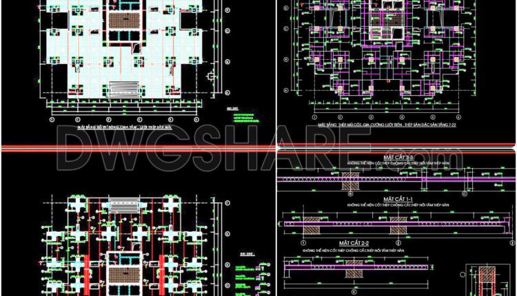 444. Download Free Cad Drawings Of Slab Connection Plans, Shear Reinforcement, Column Cap Steel, And Steel Reinforcemen (6)