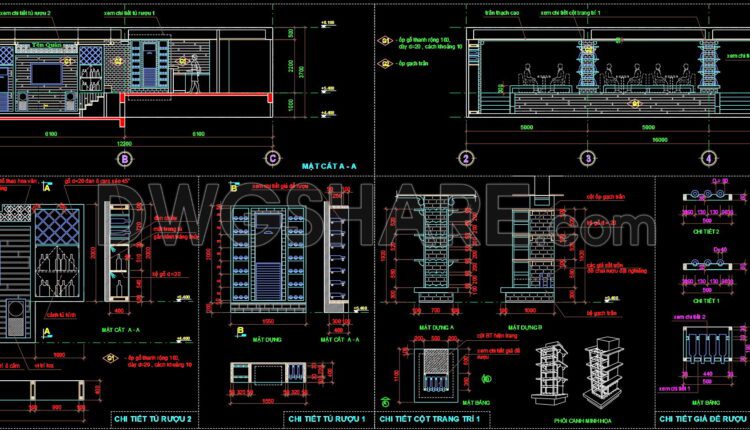 51. Free Download Of Bar Counter Design Detail Cad Drawing (2)