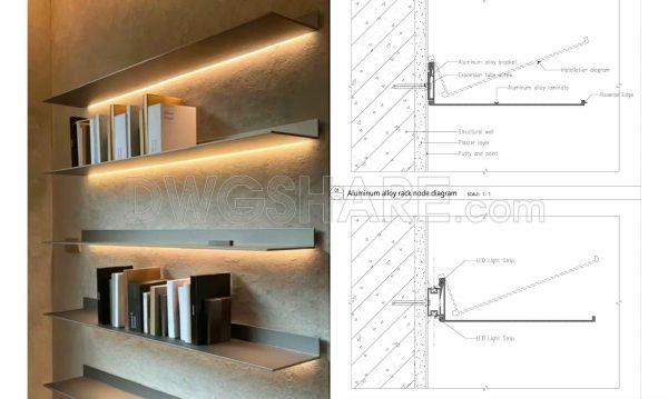 1 year ago
                

                
             2,444539. Free Download of Detailed CAD Drawing for Wall-Mounted Bookshelf Installation