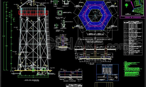 1 year ago
                

                
             2,949601. Free Download Structural CAD Template DWG for 20m High Water Tank Design