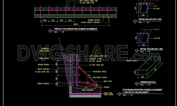 1 year ago
                

                
             1,523605. Free Download CAD Template DWG for Basement Wall Formwork Details