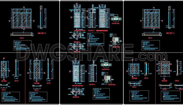 658. Detailed Cad Drawings Of Doors, Windows For Download