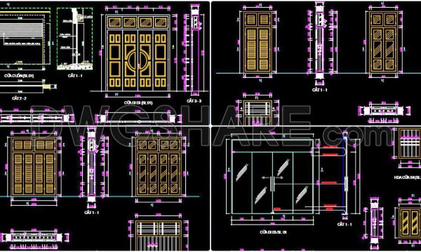 660. Detailed CAD Drawings Of Doors, Windows For Download