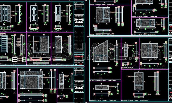 664. Detailed CAD Drawings Of Doors, Windows For Download