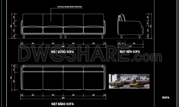 12. Free CAD Drawing Modern Sectional Sofa