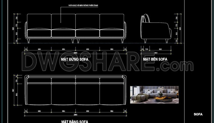 12. Free Cad Drawing Modern Sectional Sofa (2)