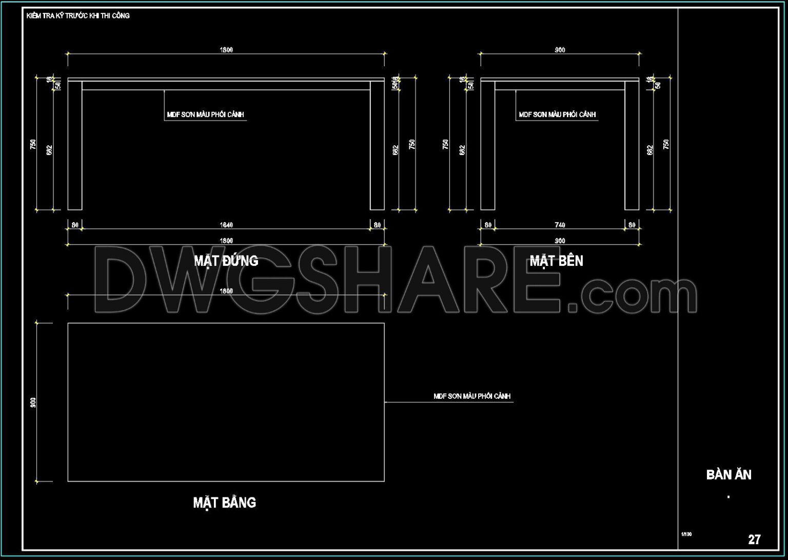 132. Free CAD Drawing Modern Dining Table Design