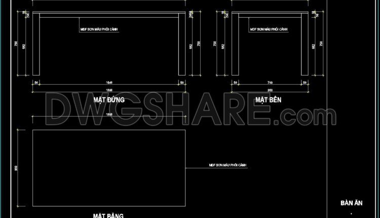 132. Free Cad Drawing Modern Dining Table Design (2)