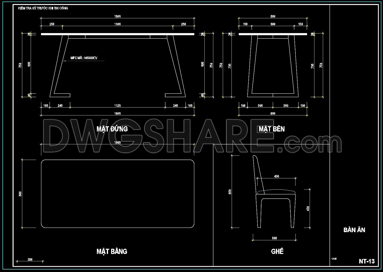 133. Free Cad Drawing Modern Dining Table Design