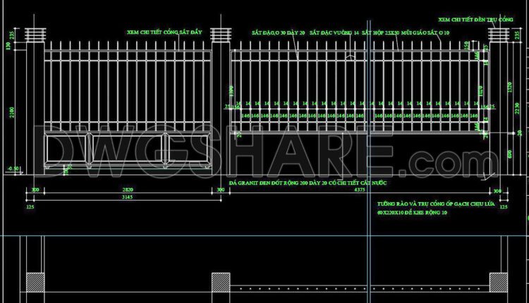 185. Download Cad Drawings For Technical Design And Construction Of Gate And Fence For Townhouse (1)