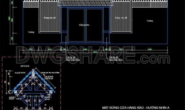 187. Download CAD drawings for technical design and construction of gate and fence for townhouse