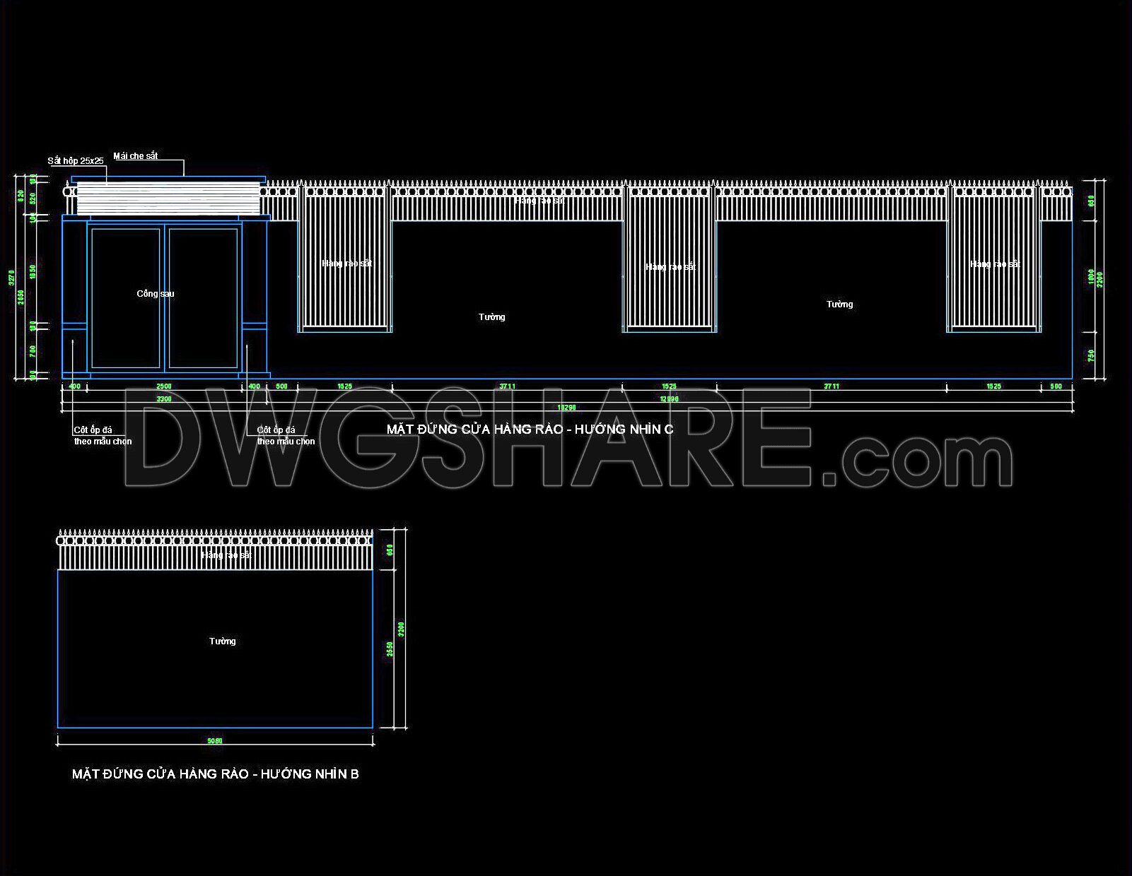 187. Download Cad Drawings For Technical Design And Construction Of Gate And Fence For Townhouse (2)