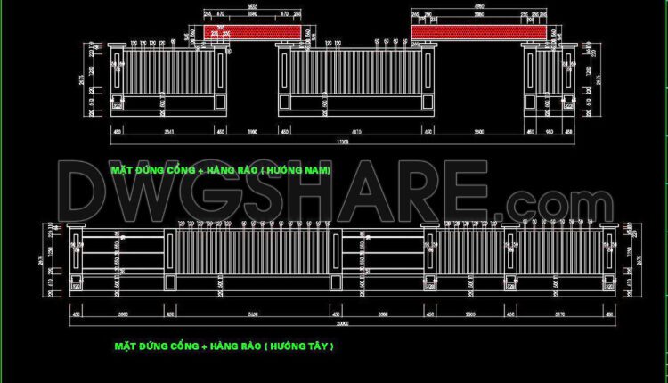 188. Download Cad Drawings For Technical Design And Construction Of Gate And Fence For Townhouse