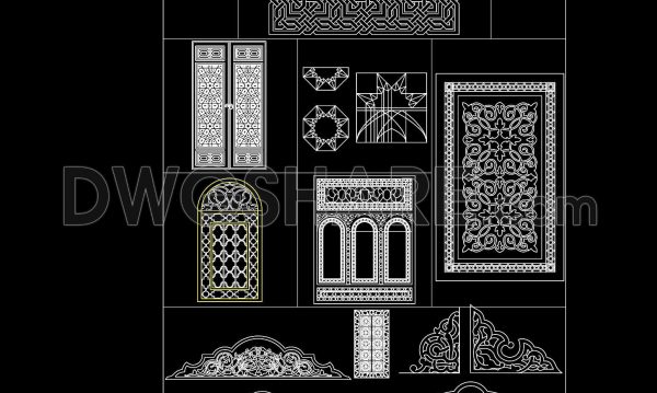 190. Free Download of Decorative Pattern Design CAD Blocks