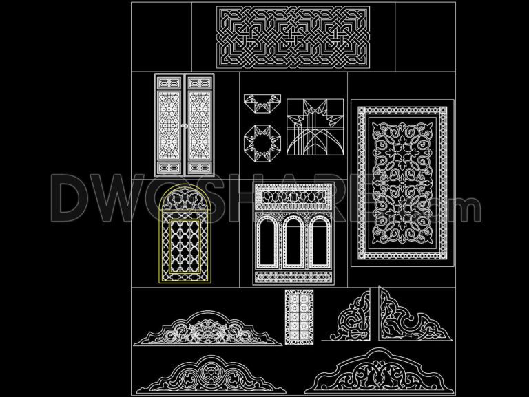 190. Free Download of Decorative Pattern Design CAD Blocks