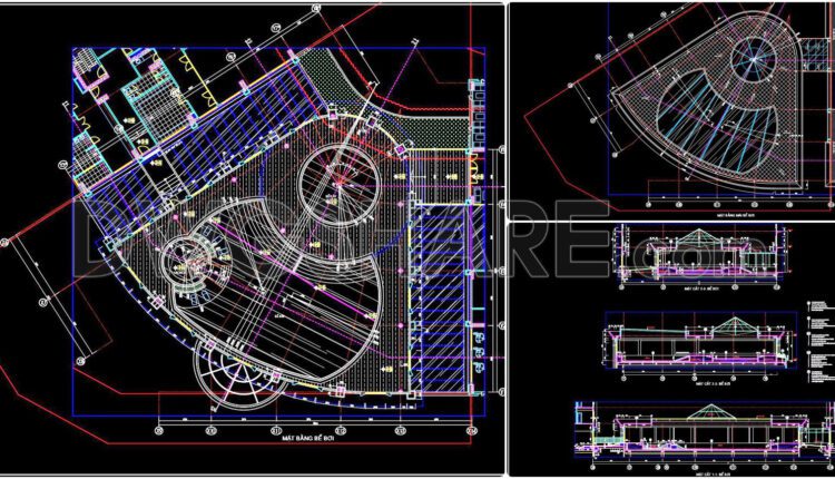 21. Architectural Building Swimming Pool Detailed Cad Drawing Free (1)