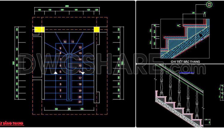 299. Free Download Detailed Cad Drawings Of Townhouse Stairs (1)