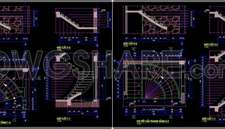 303. Free Download Detailed Cad Drawings Of Townhouse Stairs (1)
