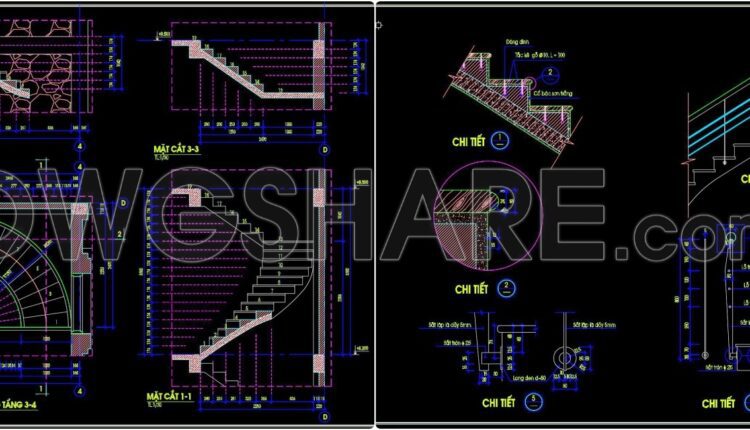 303. Free Download Detailed Cad Drawings Of Townhouse Stairs (2)