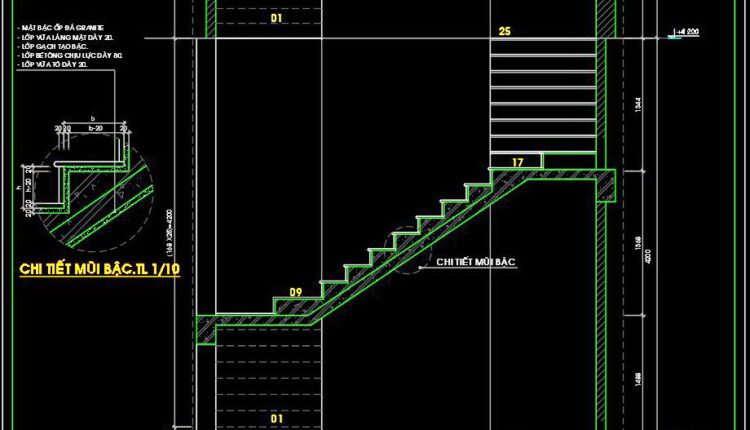 304. Free Download Detailed Cad Drawings Of Townhouse Stairs (2)