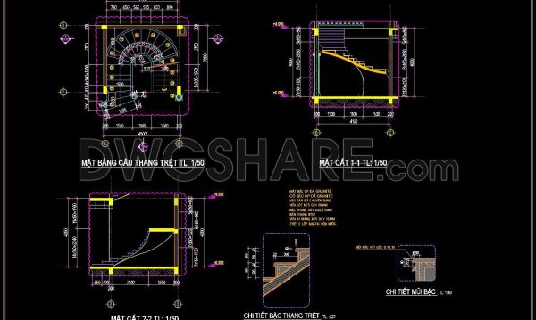 305. Free Download detailed CAD drawings of townhouse stairs
