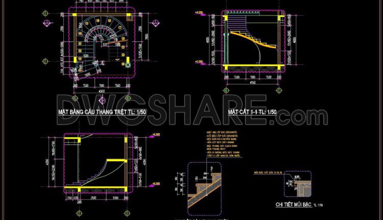 305. Free Download Detailed Cad Drawings Of Townhouse Stairs (1)