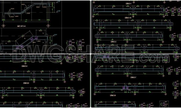316. Download free CAD structural drawings for a 8.3m x 16m reinforced concrete townhouse construction