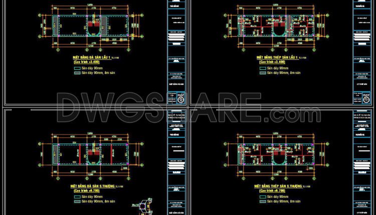 317. Download Free Cad Structural Drawings For A 3.4m X 13m Reinforced Concrete Townhouse Construction (5)