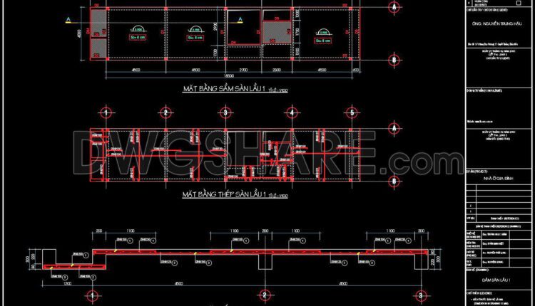 318. Download Free Cad Structural Drawings For A 4m X 18.5m Reinforced Concrete Townhouse Construction (3)