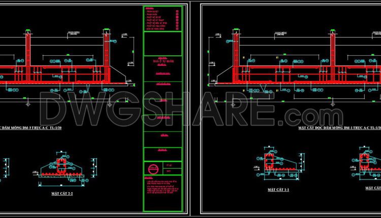 319. Download Free Cad Structural Drawings For A 8m X 14m Reinforced Concrete Townhouse Construction (2)