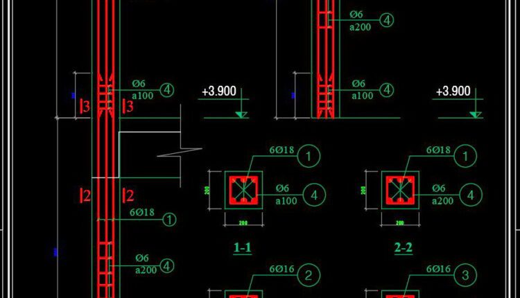 319. Download Free Cad Structural Drawings For A 8m X 14m Reinforced Concrete Townhouse Construction (4)