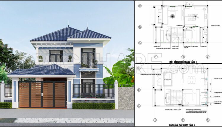 338. Free Download Of Mechanical And Electrical Construction Design Drawings For A 2-story House (1)