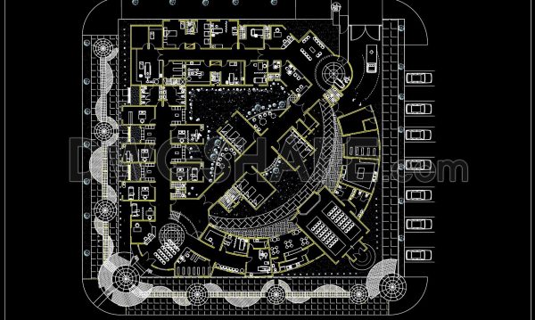 1 year ago
                

                
             3,83836. Free Download Ground Floor CAD Plan of Medical Center with On-Site Dormitory