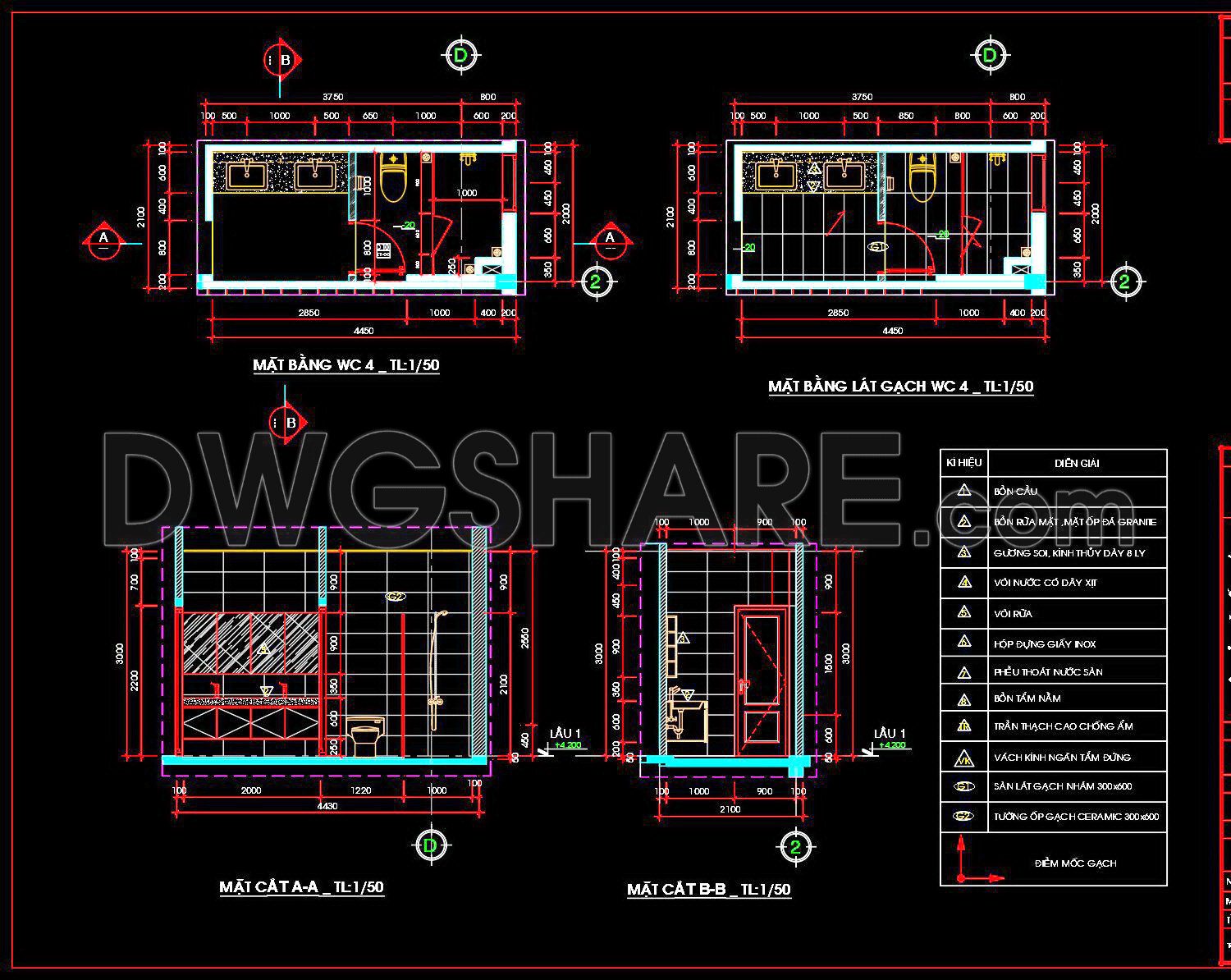 362. Free Download Of Cad Technical Drawings For The Construction Of Bathrooms In Townhouses (4)