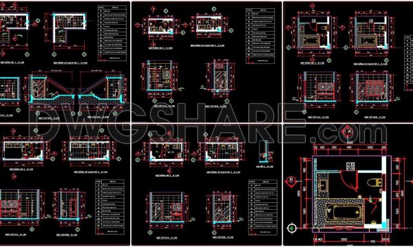 1 year ago
                

                
             797362. Free download of CAD technical drawings for the construction of bathrooms in townhouses