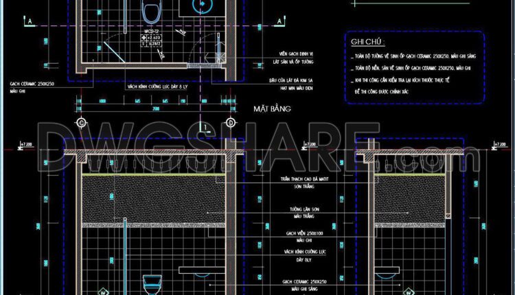 365. Detailed Toilet Cad Drawings – Free Download For Construction Projects (4)