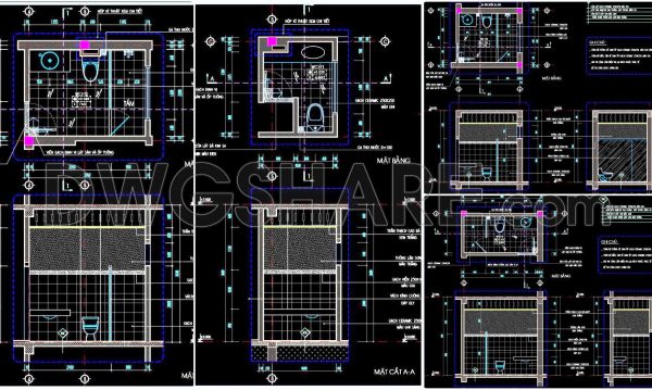 365. Detailed Toilet CAD Drawings – Free Download for Construction Projects