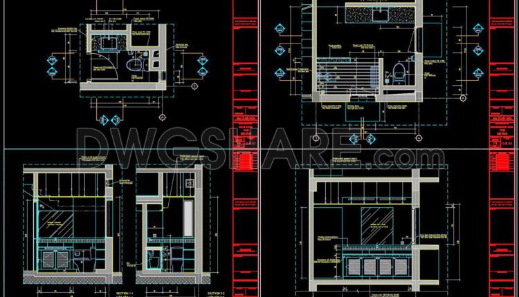 367. Free Cad Drawings Of Toilets For Architectural And Construction Projects (1)