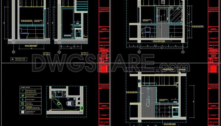 367. Free Cad Drawings Of Toilets For Architectural And Construction Projects (2)