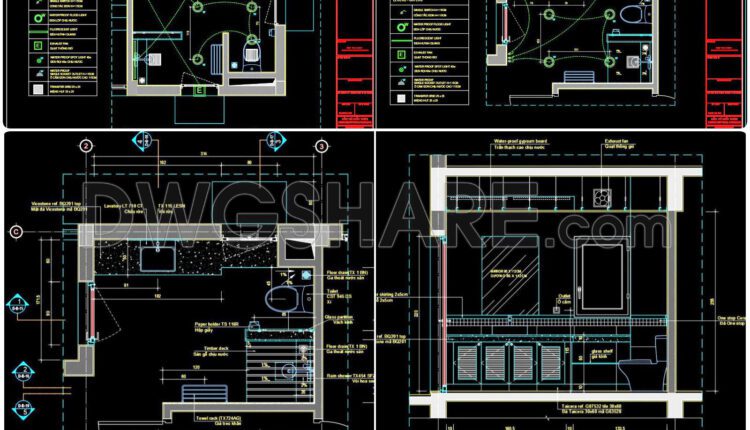 367. Free Cad Drawings Of Toilets For Architectural And Construction Projects (6)