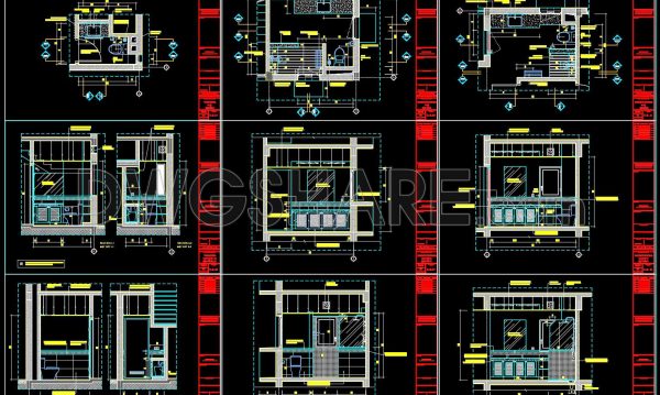 367. Free CAD Drawings of Toilets for Architectural and Construction Projects