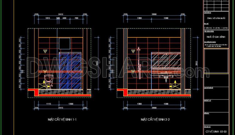 370. Free Download Cad Drawings Of Toilet And Bathroom Layout With Construction Details (4)
