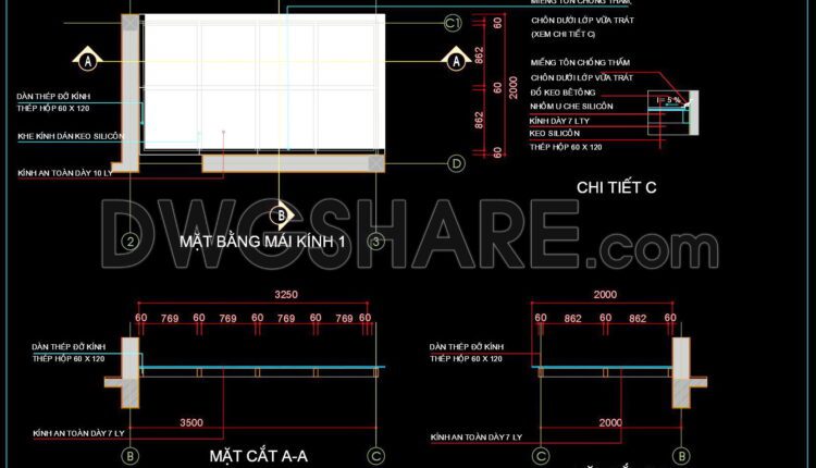 406. Free Download Detailed Roof Plan And Construction Drawing (2)